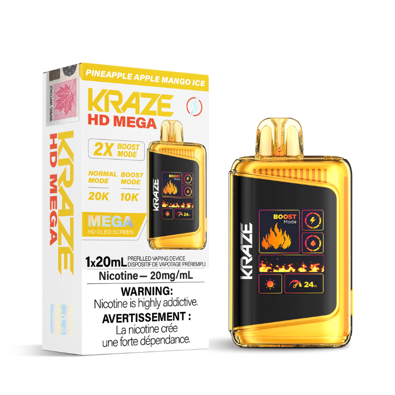 Kraze HD Mega Pineapple Apple Mango Ice (20K Puffs) Disposable Vape - DISPOSABLE - Mister Vapor
