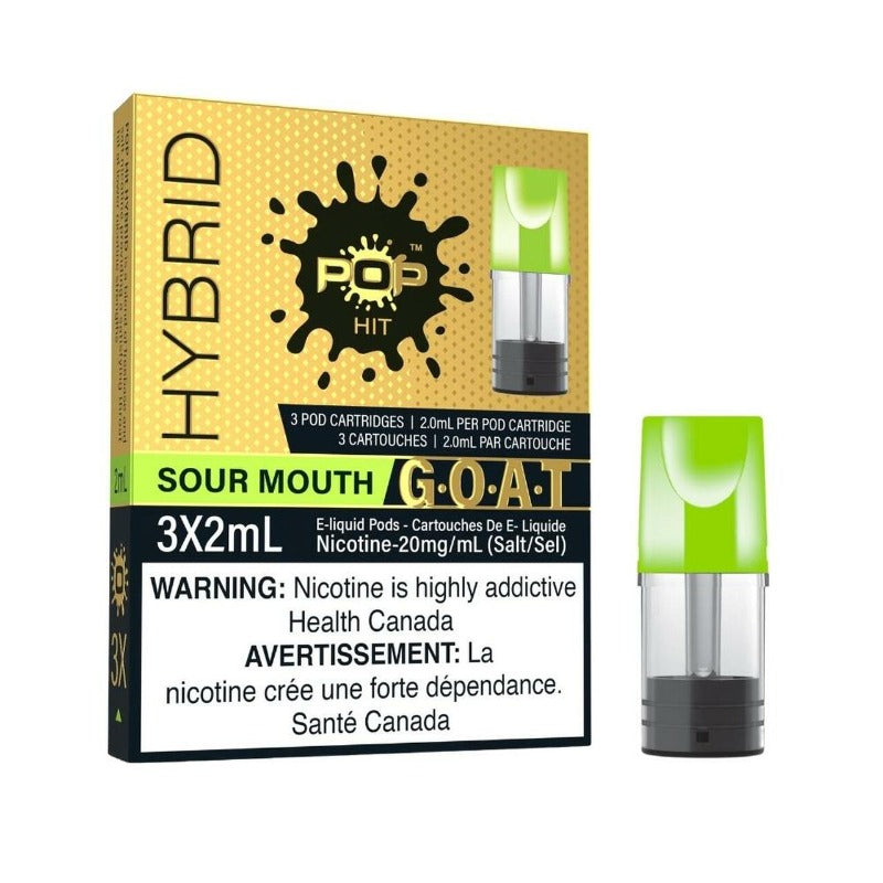 POP PODS SOUR MOUTH G.O.A.T. SERIES HYBRID 2% MISTER VAPOR