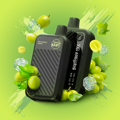 WILD WHITE GRAPE ICED FLAVOUR BEAST BEAST MODE MAX - 18,000 PUFFS 20mL e-liquid, 850mAh rechargeable battery, Battery and E-liquid Display  3 Modes: Standard (18K), Beast (15K), MAX (12K)