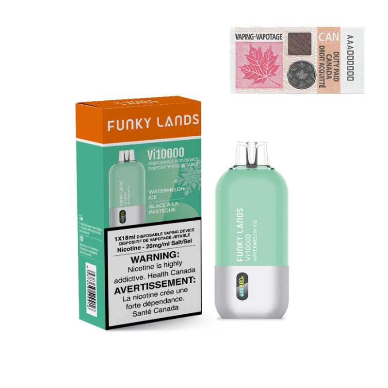 #1 VAPE SHOP NEAR ME FUNKY LANDS WATERMELON ICE DISPOSABLE VAPE (10000 PUFFS) MISTER VAPOR CANADA