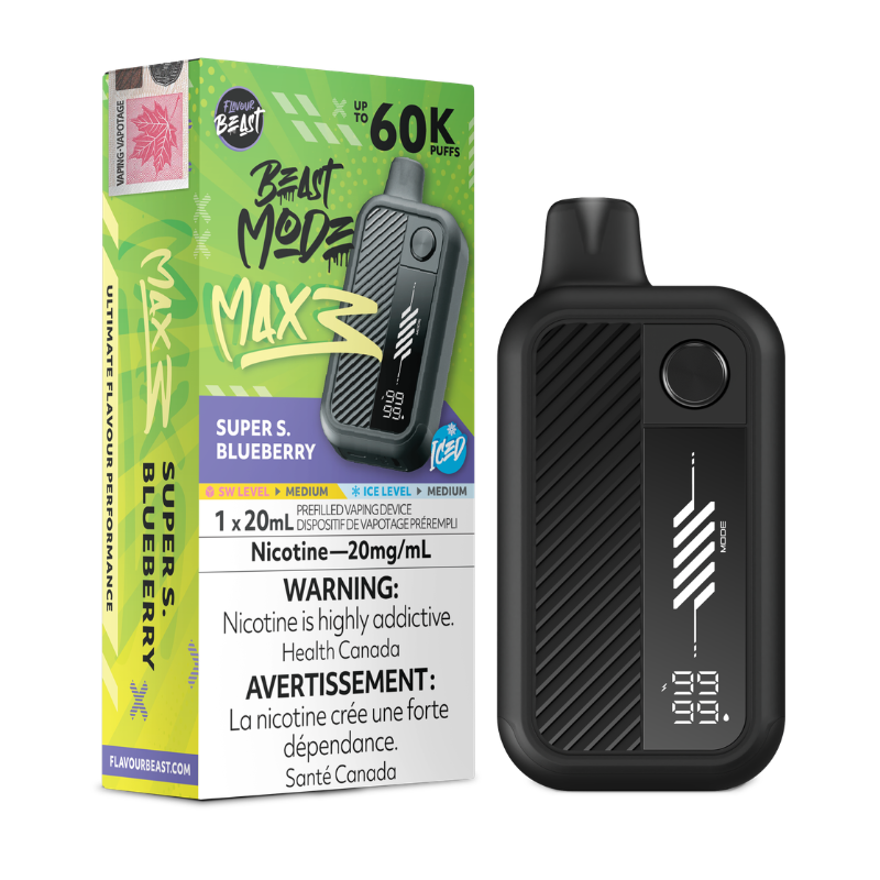 Flavour Beast - Beast Mode Max 3 60k Super S. Blueberry Iced Disposable Vape