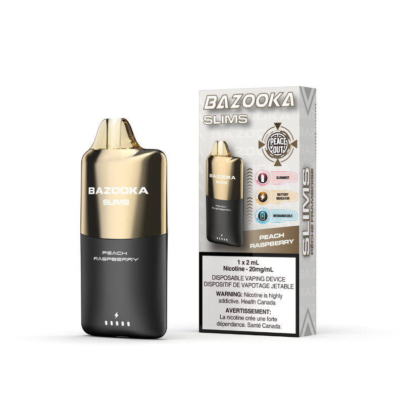Bazooka Slims Disposable Vape - Peach Raspberry