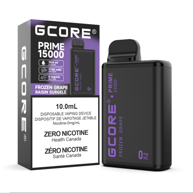 Enjoy the sweet, juicy flavor of grapes with a cool icy twist with Gcore Prime  Frozen Grape. Nicotine-free, 15,000 puffs – pure revitalizing satisfaction.