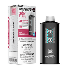 Epic Sour Berries Iced Flavour Beast DCP 20K Disposable Vape A burst of tangy berries, perfectly balanced with a fresh and vibrant flavor explosion. 20,000 puffs, 20mL, three Power Modes: Standard, Boost, Unleashed.