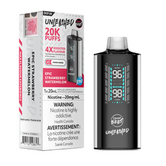 Epic Strawberry Watermelon Iced Flavour Beast DCP 20K Disposable Vape A brilliant blend of ripe strawberries and wild watermelon embraces its dominant notes of summer delight. 20,000 puffs, 20mL, three Power Modes: Standard, Boost, Unleashed.