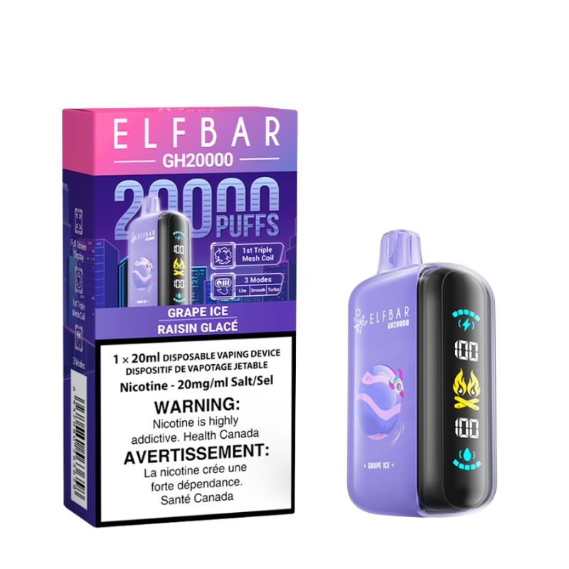 BEST IN CLASS ELF BAR GK20k GRAPE ICE DISPOSABLE  MISTER VAPOR CANADA  Québec, Ontario, Kelowna, Vancouver, SASKATOON, Winnipeg, Alberta, Halifax, Nova Scotia, Kamloops, New Brunswick,Calgary, Laval, Gatineau, Sherbrooke, Etobicoke, Mississauga, Markham, Richmond Hill, Ottawa, Oshawa, Vaughan, Toronto, 