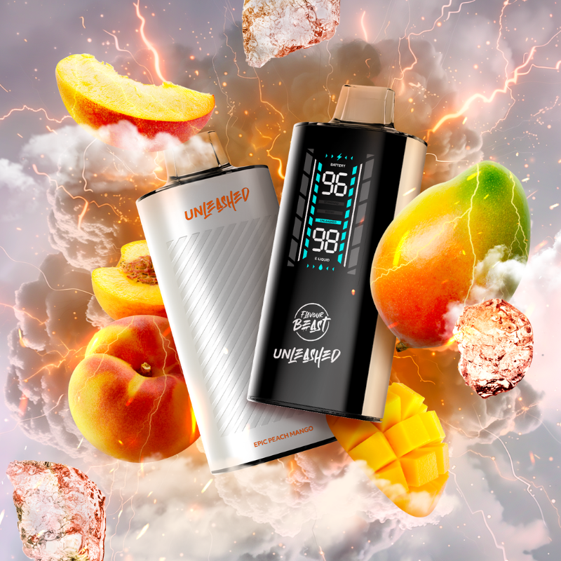 ORDER FLAVOUR BEAST UNLEASHED DCP 20k EPIC PEACH MANGO ICED DISPOSABLE VAPE