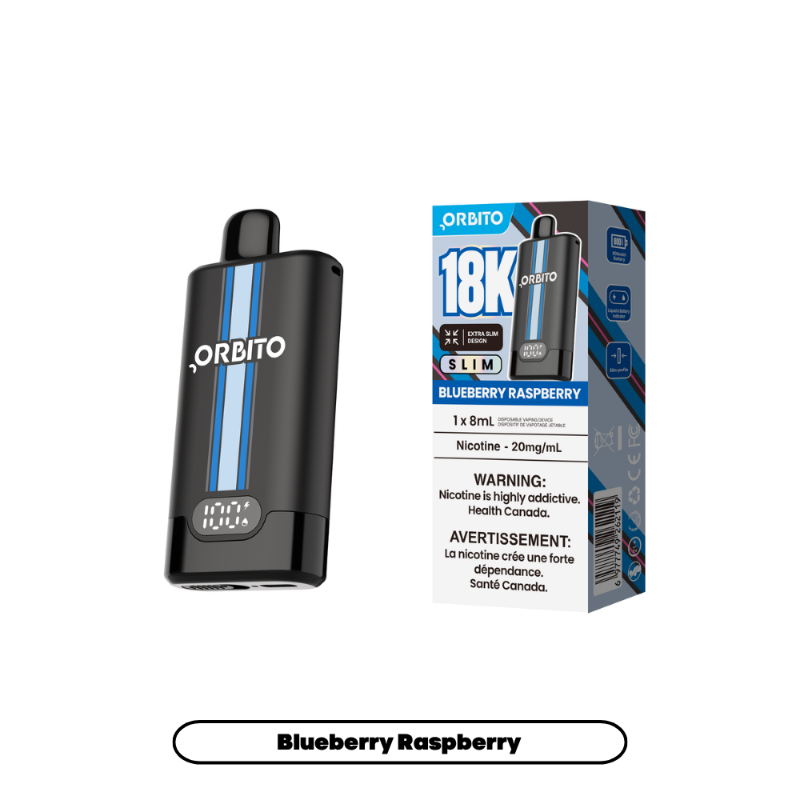 Orbito Slim Disposable Vape - Blueberry Raspberry, 18k Puffs