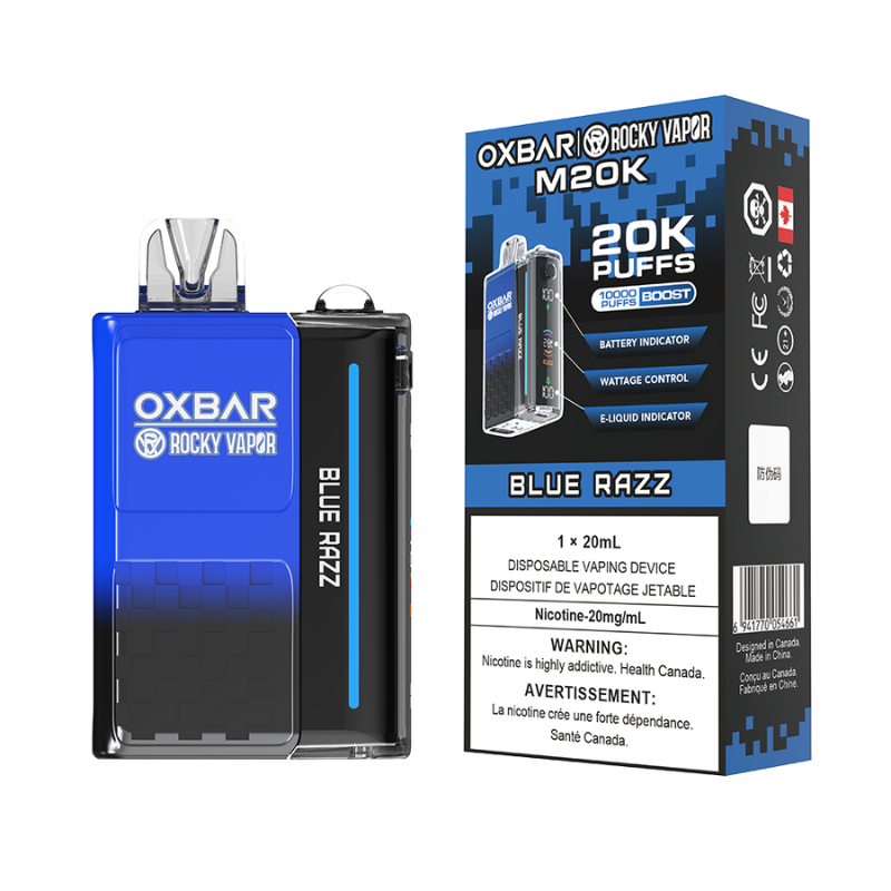 BUY NOW OXBAR M20K BLUE RAZZ DISPOSABLE VAPE AT MISTER VAPOR QUEBEC