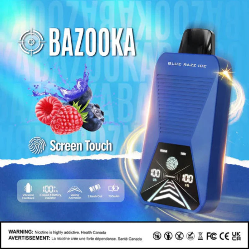 BAZOOKA 33K BLUE RAZZ ICE DISPOSABLE VAPE (20mL)