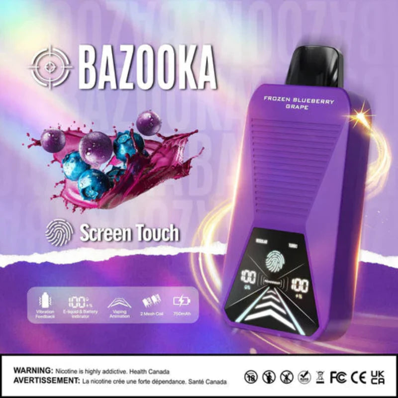 BAZOOKA 33K FROZEN BLUEBERRY GRAPE DISPOSABLE VAPE (20mL)