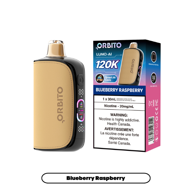 Orbito Lumo Ai Disposable Vape - Blueberry Raspberry, 120k Puffs