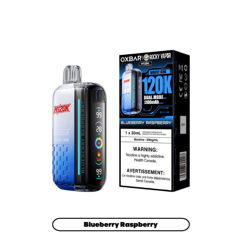 Oxbar M120K Dispoable Vape - Blueberry Raspberry, 30mL