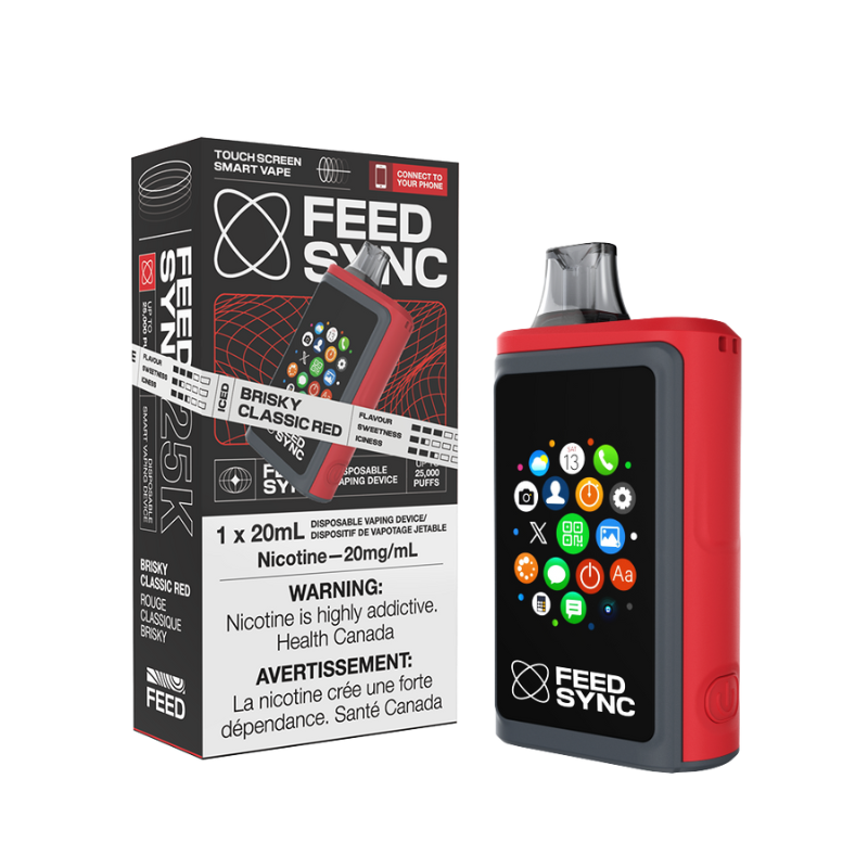 Brisky Classic Red Feed Sync Disposable Vape - 25,000 Puffs Enjoy the crisp and refreshing taste of classic cola. Free Same-day delivery within zone.