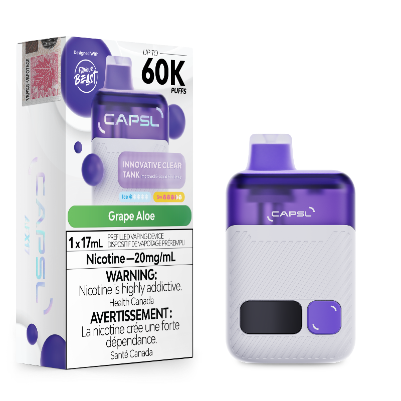 CAPSL 60k Grape Aloe Disposable Vape by Flavour Beast