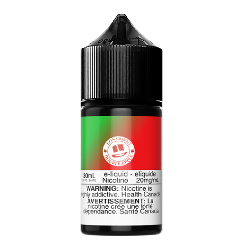 DOUBLE APPLE SALTS BY DON CRISTO It's just like enjoying a double apple shisha, blending juicy red and green apples with rich tobacco for a perfectly balanced and satisfying vape.