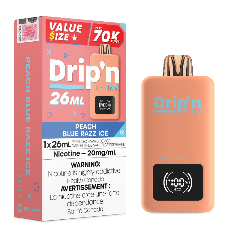 Peach Blue Razz Ice Drip'n 70k Value Series Disposable Vape