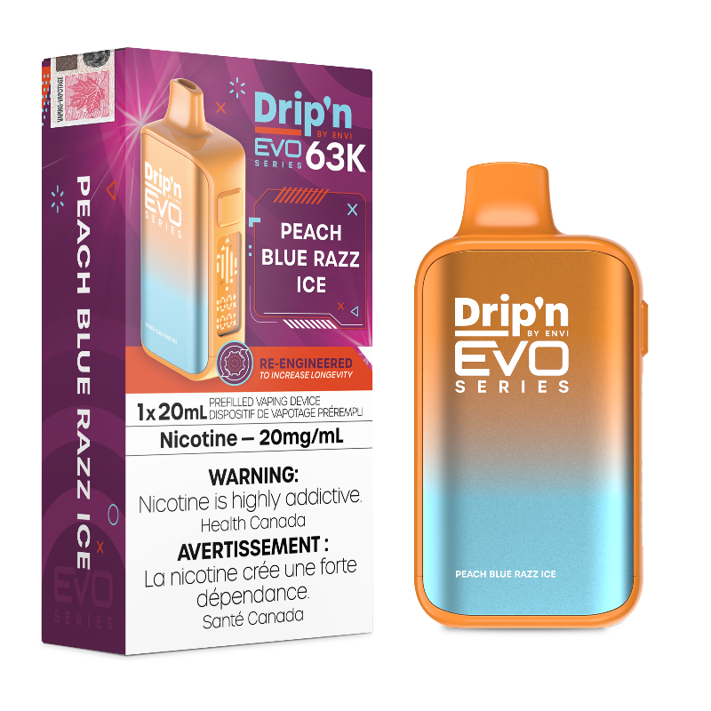 Drip'n Evo 63K by Envi Disposable Vape - Peach Blue Razz Ice