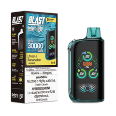 New In! Banana ice Drip'n fasta blast by envi disposable featuring 30000 puffs and ice blast mode with long lasting battery. Buy now at mister vapor