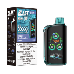 New In! Blue Razz ice Drip'n fasta blast by envi disposable featuring 30000 puffs and ice blast mode with 3 power modes. Buy now at mister vapor