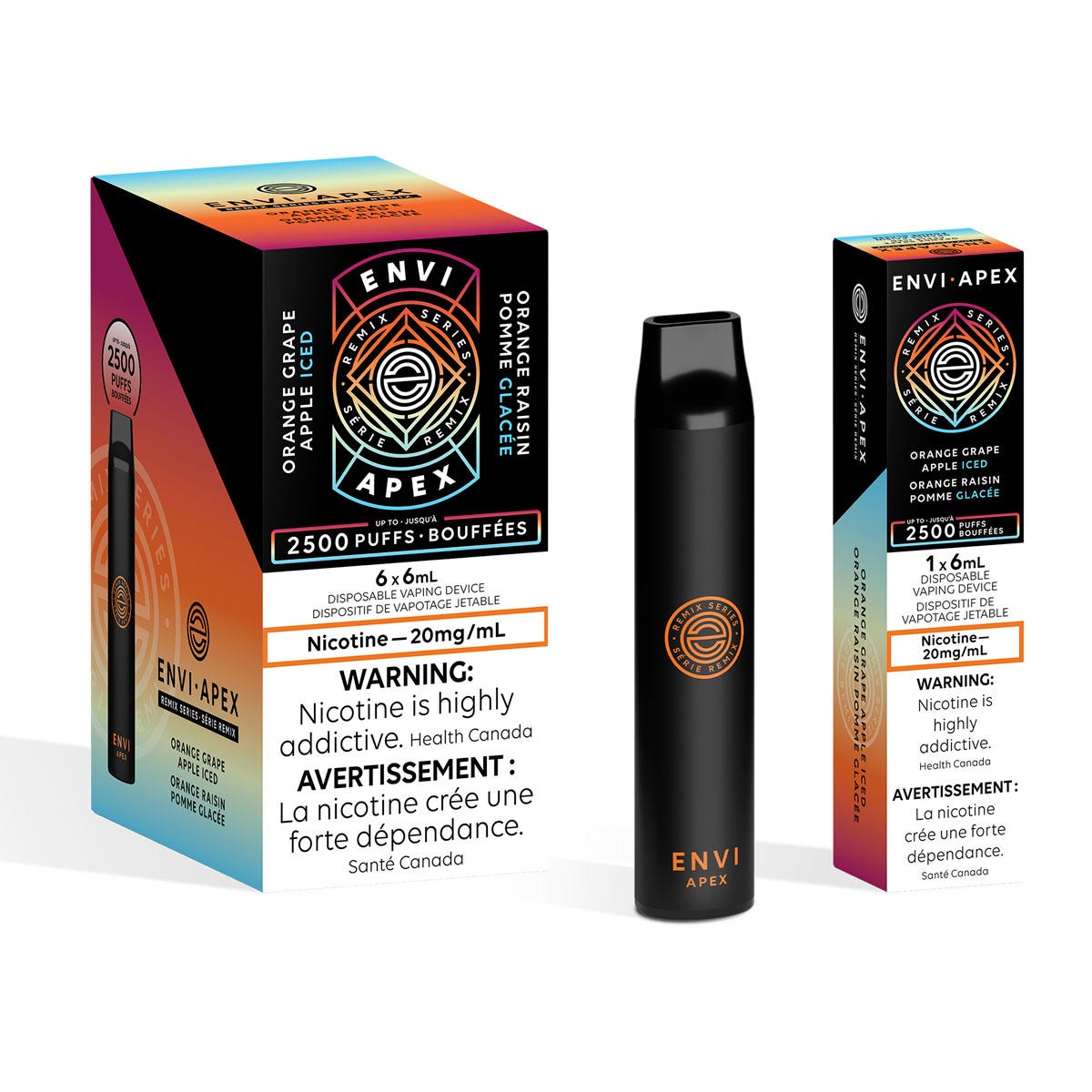 ENVI APEX ORANGE GRAPE APPLE ICED DISPOSABLE VAPE STICK