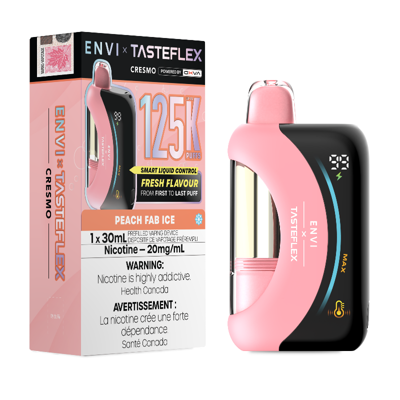 Envi x Tasteflex Cresmo 125k Disposable Vape - Peach Fab Ice