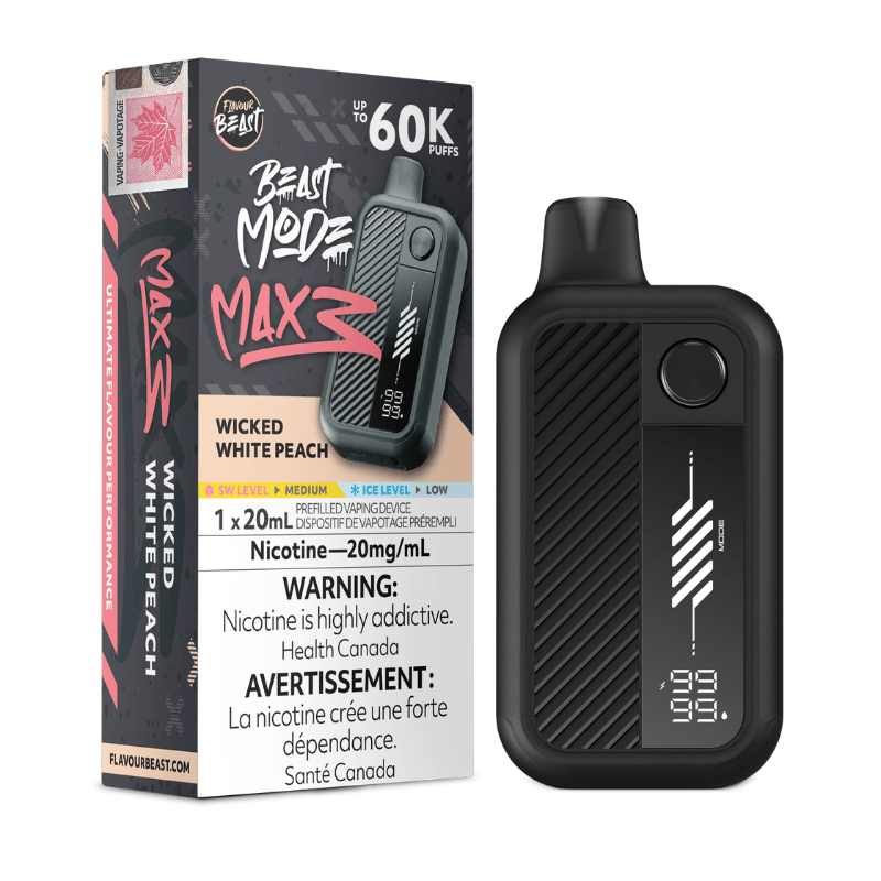Flavour Beast - Beast Mode Max 3 60k Wicked White Peach Disposable Vape - DISPOSABLE - Mister Vapor