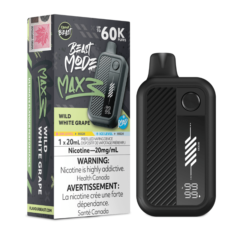 Flavour Beast - Beast Mode Max 3 60k Wild White Grape Iced Disposable Vape - DISPOSABLE - Mister Vapor