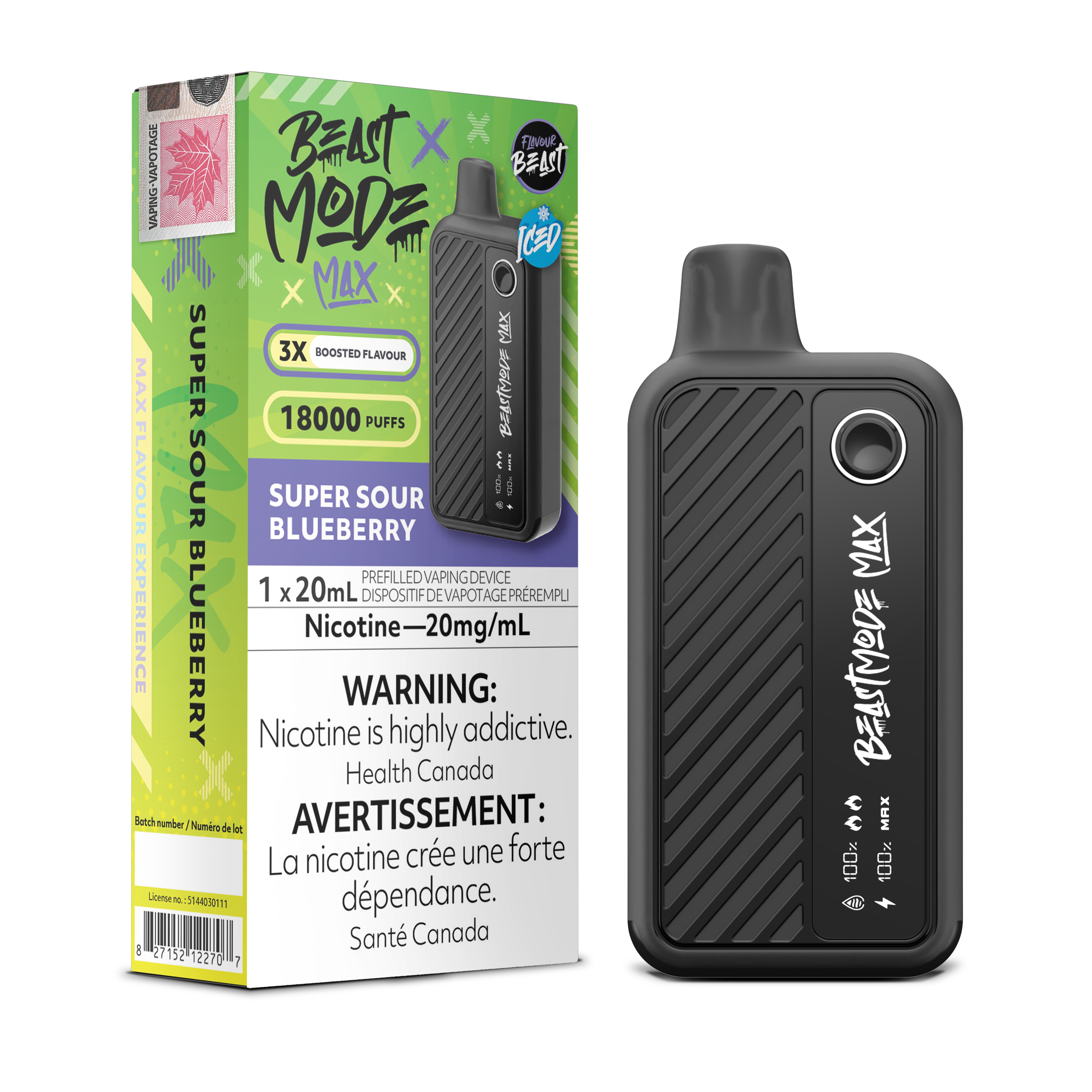 BUY BEAST MODE MAX 18K SUPER SOUR BLUEBERRY DISPOSABLE VAPE AT MISTER VAPOR