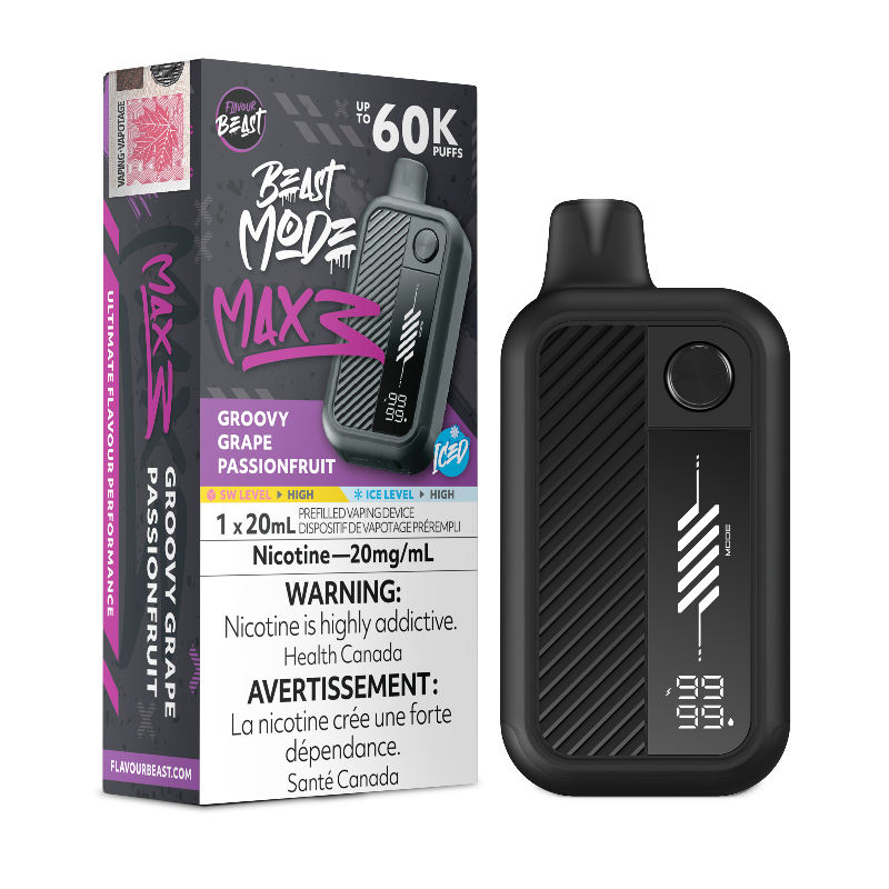 Flavour Beast - Beast Mode Max 3 60k Groovy Grape Passionfruit Iced Disposable Vape