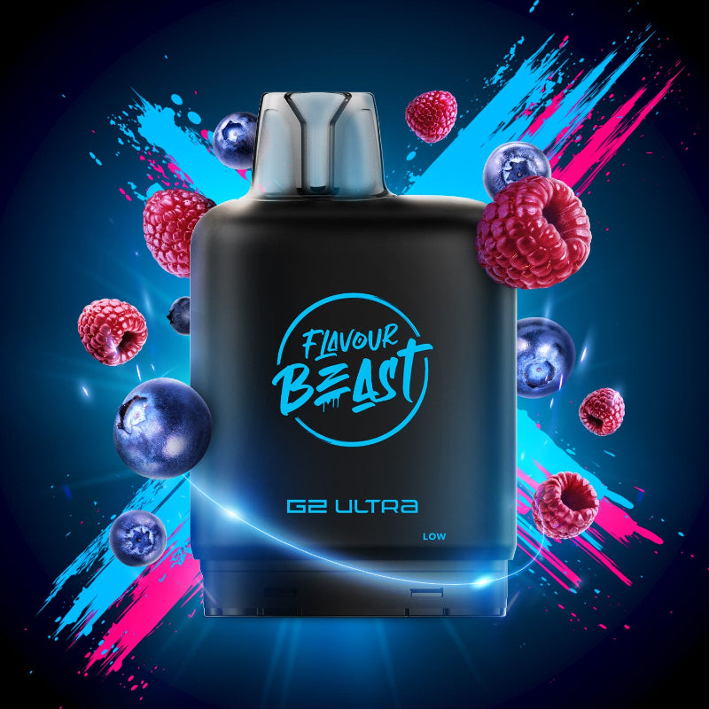 Level X G2 Ultra Flavour Beast 10MG Pods - Bomb Blue Razz, 50K Puffs