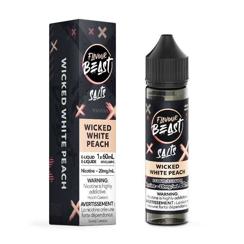 Grab Now ! Wicked white peach flavour beast eliquid nic salts now available in 60ml.