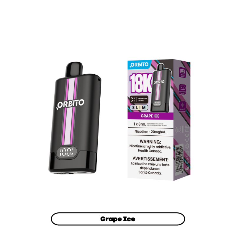 Orbito Slim Disposable Vape - Grape Ice, 18k Puffs
