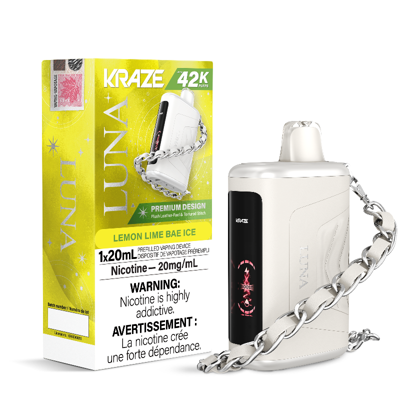 KRAZE LUNA 42K LEMON LIME BAE ICE DISPOSABLE VAPE