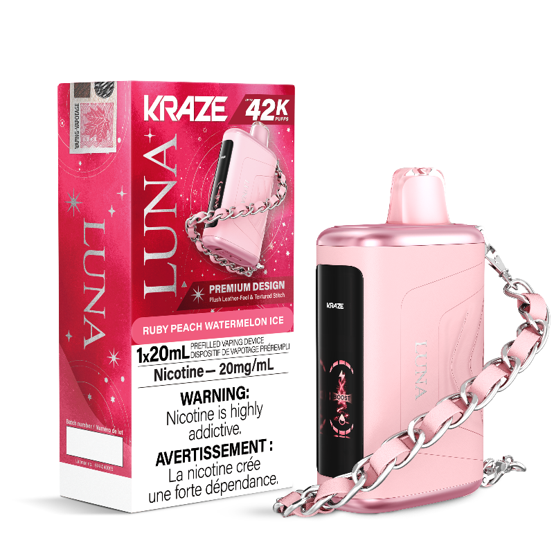 KRAZE LUNA 42K RUBY PEACH WATERMELON ICE DISPOSABLE VAPE