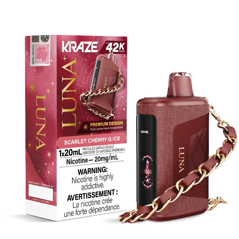 KRAZE LUNA 42K SCARLET CHERRY G ICE DISPOSABLE VAPE