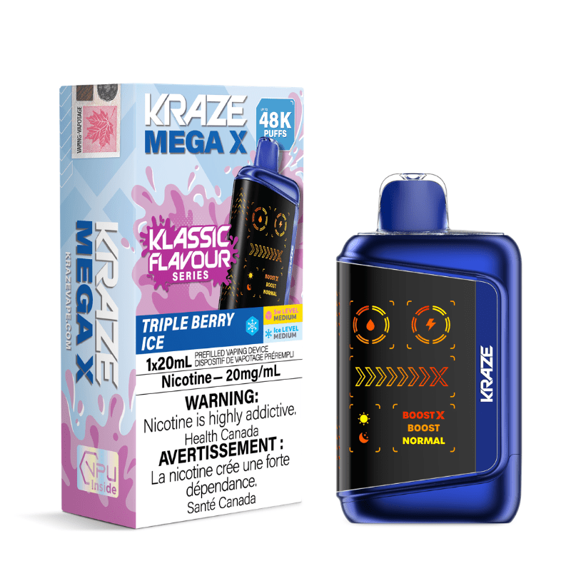 Kraze Mega X 48K - Klassic Triple Berry Ice Disposable Vape - DISPOSABLE - Mister Vapor