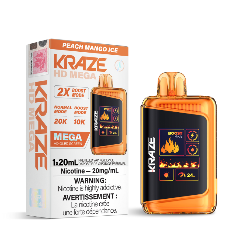 ENJOY KRAZE HD MEGA PEACH MANGO ICE (20k PUFFs) DISPOSABLE VAPE TODAY