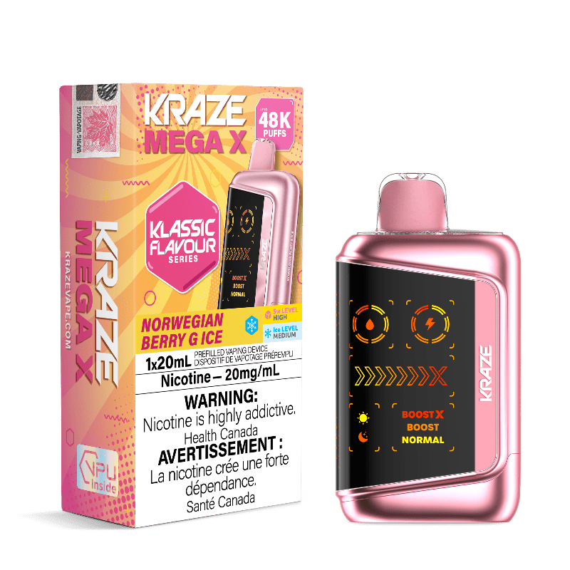 Kraze Mega X 48K - Norwegian Berry G Ice Disposable Vape - DISPOSABLE - Mister Vapor