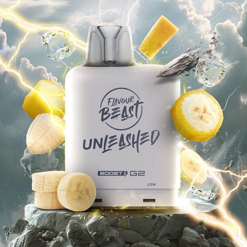 BANANA ICED EPIC LEVEL X BOOST PODS Enjoy the rich and smooth taste of perfectly ripe bananas in every puff.