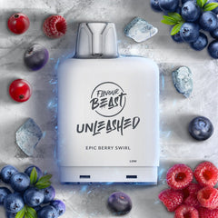 BERRY SWIRL ICED EPIC LEVEL X BOOST PODS Delightful fusion of vibrant berries, offering the essence of ripe blueberries, acai, blackberries, raspberries, and red currants in a captivating swirl.