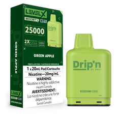 LEVEL X G2 GREEN APPLE BOOST DRIP'N PODS – UP TO 25,000 PUFFS