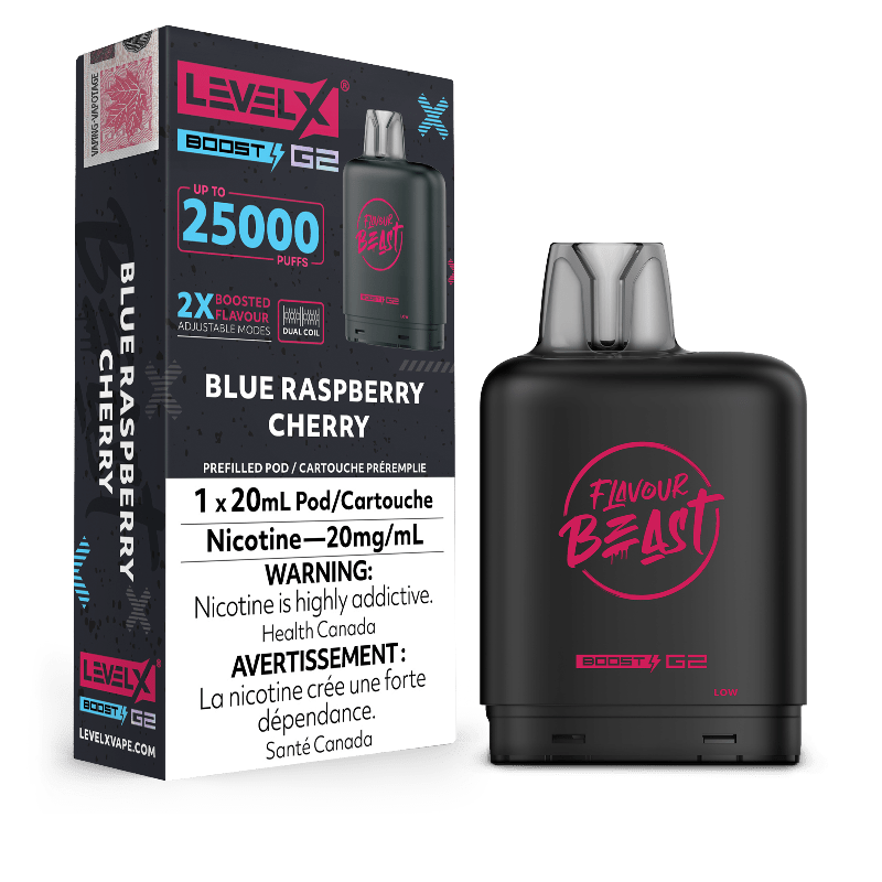 G2 Blue Raspberry Level X G2 Boost Flavour Beast Pods - Blue Raspberry Cherry, 25k Puffs ...