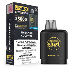 New Flavour !PINEAPPLE COCONUT ICED LEVEL X BOOST PODS Buy Now , with 25000 puffs and adjustable boost modes .