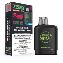 New Flavour ! WATERMELON STRAWBERRY KIWI ICED LEVEL X BOOST PODS Buy Now , with 25000 puffs and adjustable boost modes .