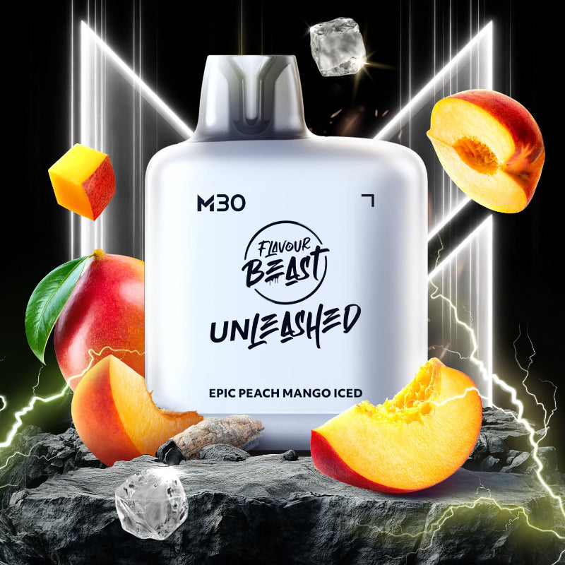 Level X M30 Flavour Beast Unleashed Pods - Epic Peach Mango Iced, 120k Puffs