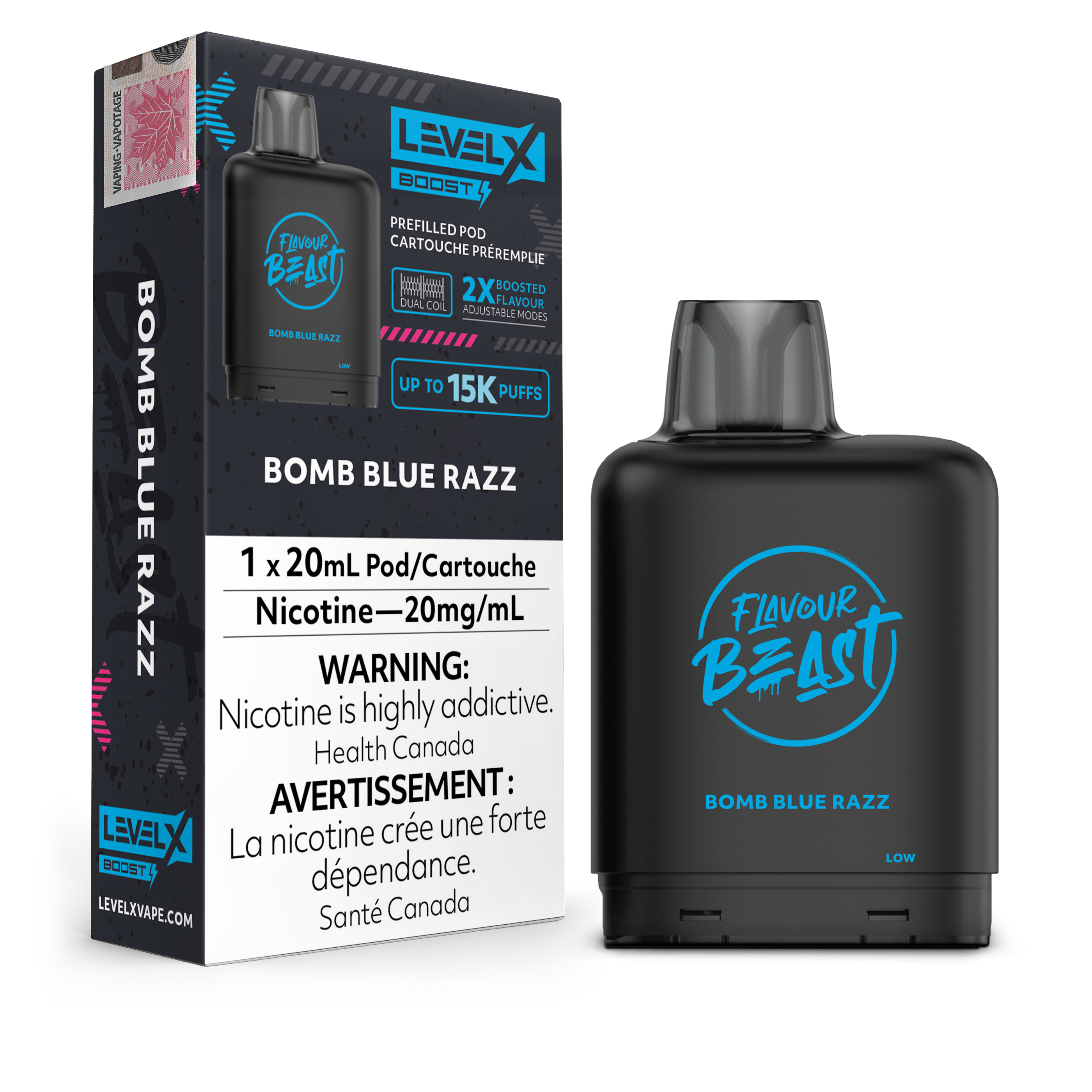 LEVEL X G2 BOMB BLUE RAZZ BOOST FLAVOUR BEAST PODS