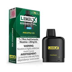 ESSENTIAL SERIES PINEAPPLE ICE BY LEVEL X Experience the delightful tropical charm of luscious pineapples perfectly complemented by a refreshing, frosty conclusion.