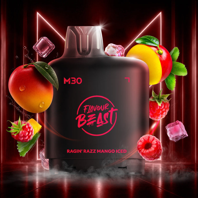 Level X M30 Flavour Beast Pods - Ragin' Razz Mango Iced, 120k Puffs