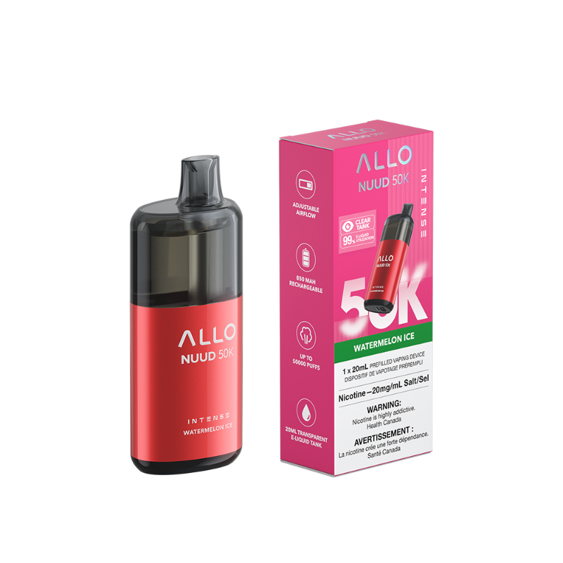 Allo NUUD Watermelon Ice 50K Intense Disposable Vape